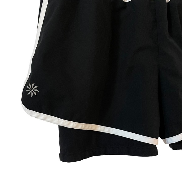 Athleta Hana 2 in 1 Black & White Running Shorts, Size S - Picture 2 of 6
